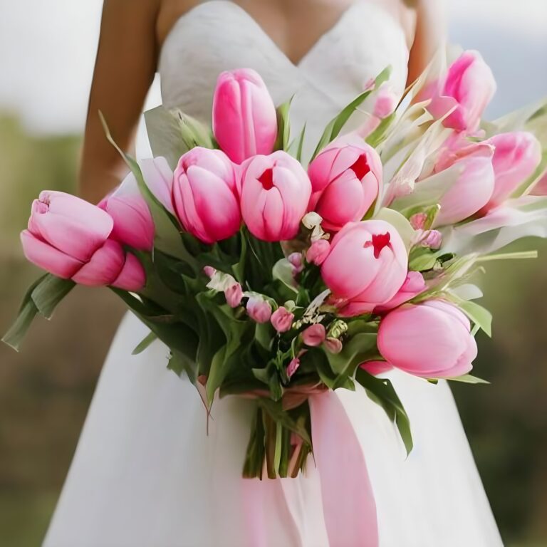 Pink Tulip Wedding Bouquet   Adeline Yeo 1714270853521 768x768