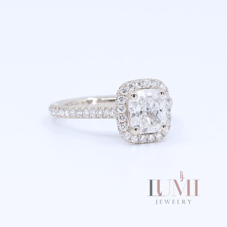 Halo Cushion Diamond Engagement Ring