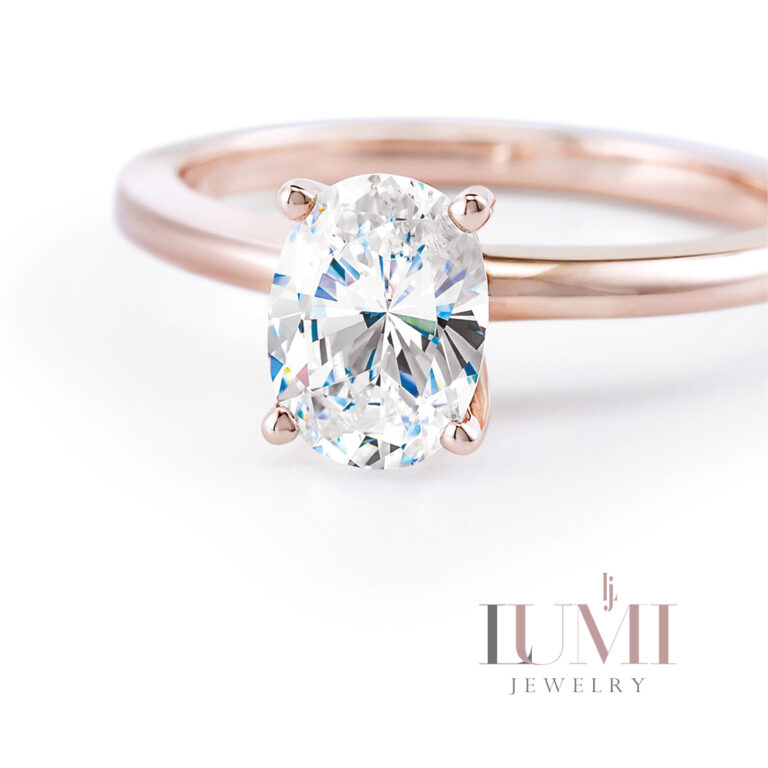 Oval Solitaire Diamond Engagement Ring