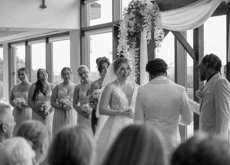 black white wedding ceremony vows hamilton nn popa photography 768x549